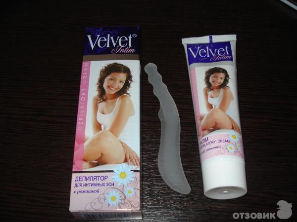 Депилятор Velvet для интимных зон с ромашкой фото.